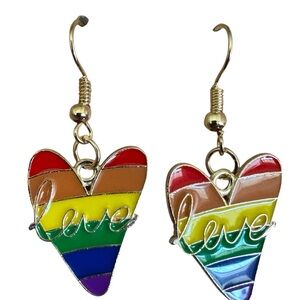 Colorful Heart 'Love' Earrings